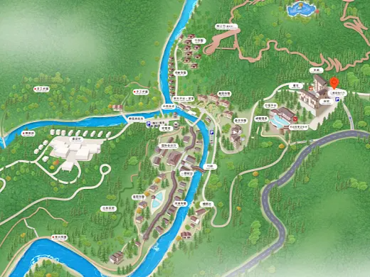 明山结合景区手绘地图智慧导览和720全景技术，可以让景区更加“动”起来，为游客提供更加身临其境的导览体验。